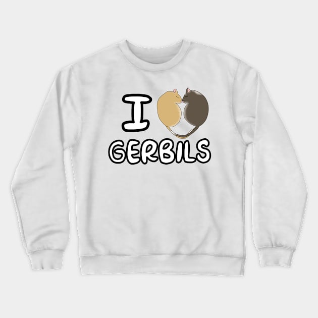 I heart gerbils (sleeping gerbils heart) Crewneck Sweatshirt by Becky-Marie